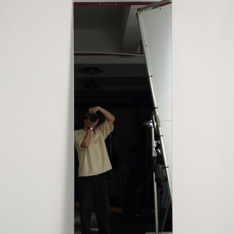 Full Body Mirror for Living Room Bedroom Cloakroom Wall-mounted round-angle dressing mirror  Aviation grade aluminum, White