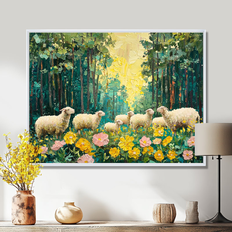 Art mural sur toile Drinda, H 30 po x l 40 po, Impression encadrée flottante, Blanc