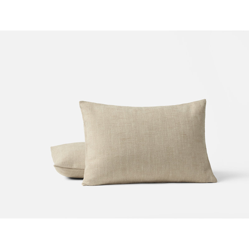 Canyon Organic Pillow Cover, Praline Herringbone, Rectangle 14"H x 20"W