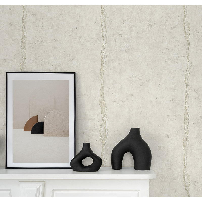 Papier peint Ivy Bronx Designs Alabaster Bittell, Albâtre métallique