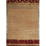 Presidential Hand Knotted Floral Area Rug in Fawn