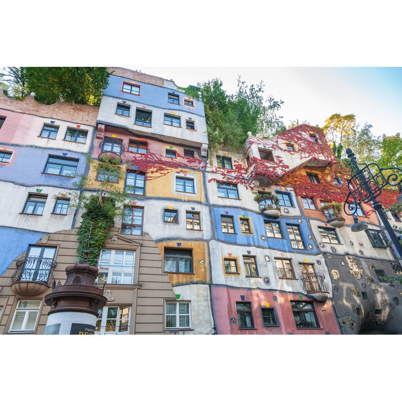 Hundertwasserhaus in Vienna - Wrapped Canvas Rectangle Print, 30cm H x 46cm W x 3.8cm D