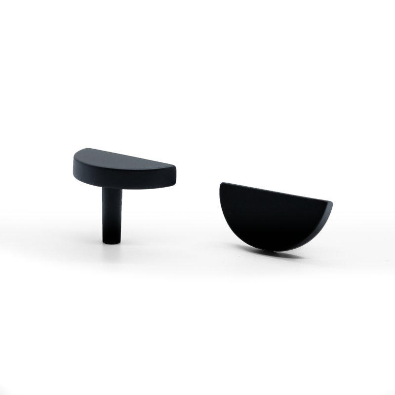 Half Moon 1 3/4" Length Novelty Knob, Matte Black