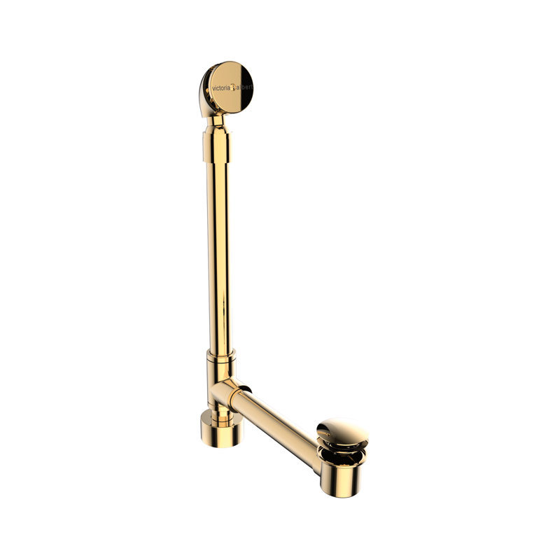 Freestanding Bathtub Drain Kit for Above-Floor Installation Box, Polished Brass