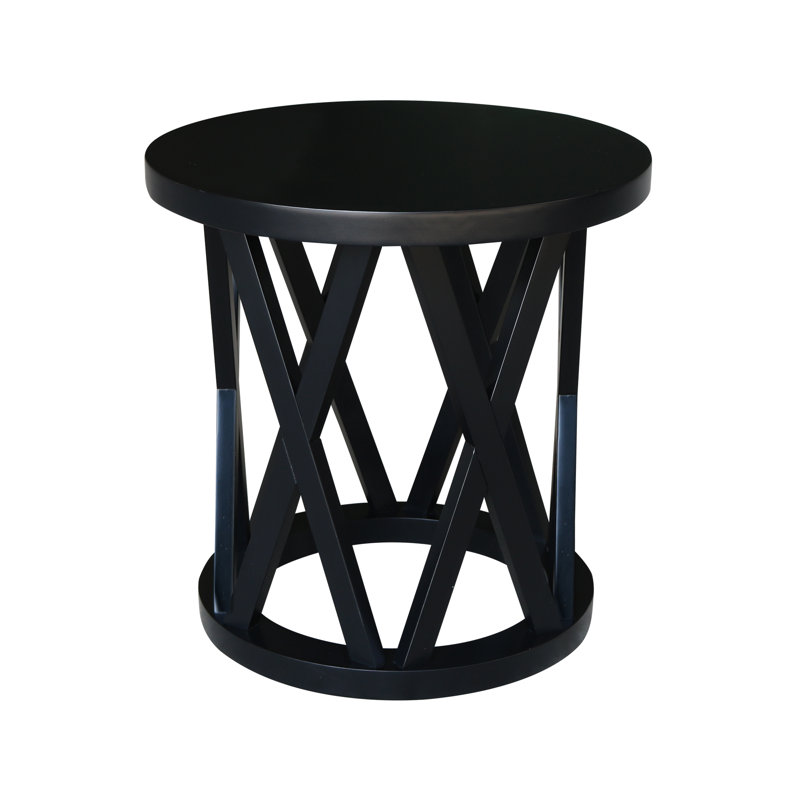 Charette Solid Wood Frame End Table, Black