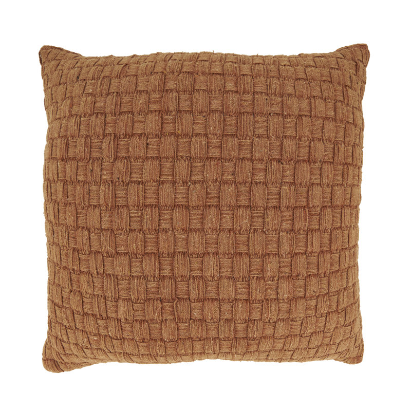 Housse de coussin texturée tissée gaufrée, Duvet de canard, Orange