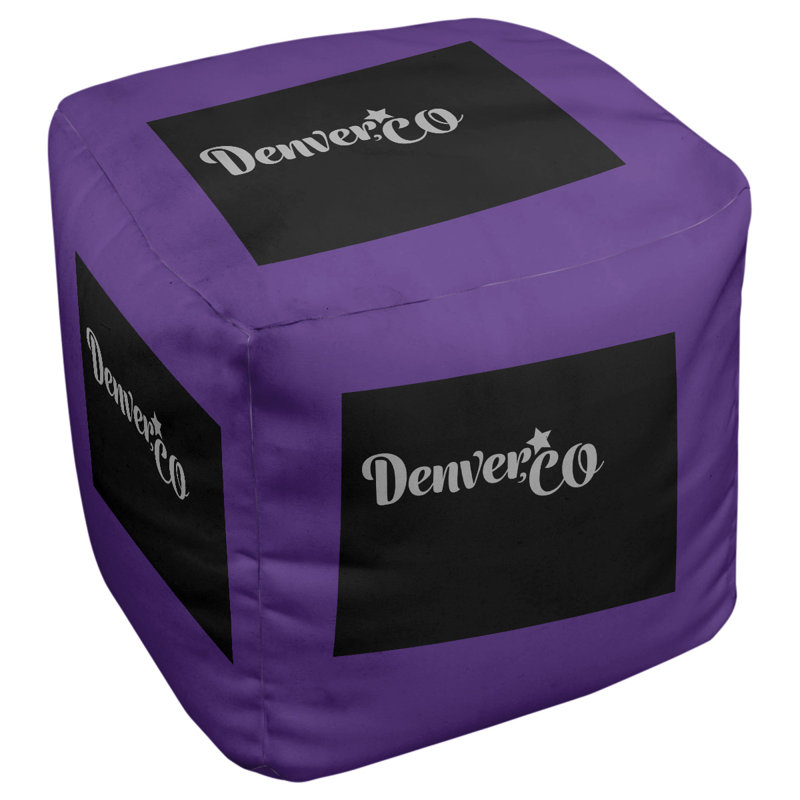 Repose-pieds à cubes sports Denver, Couleurs de baseball, Bourre pour cube (18 x 18 x 18)