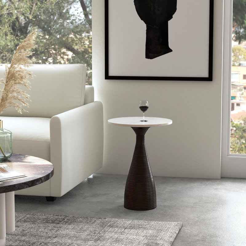 Julia Marble Pedestal End Table