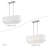 3 Light Bronze Medium Linear Chandelier With Hand Crafted Off-White Hardback Shades-1327652878