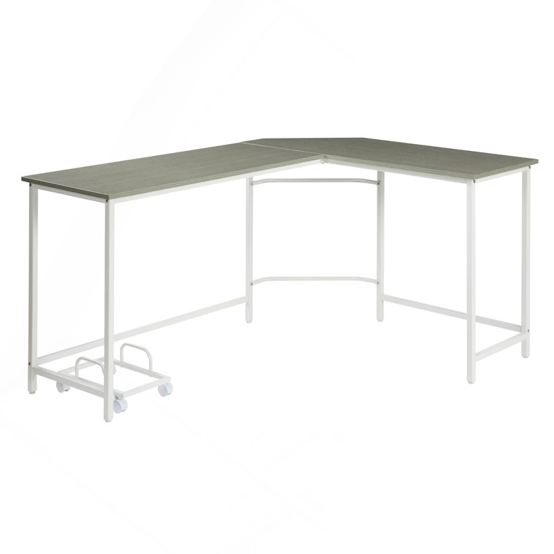 Gray And L-Shape Computer Desk