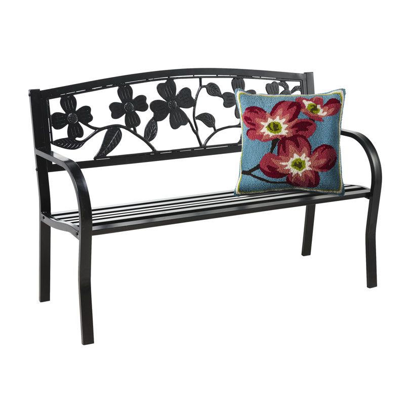 Banc de jardin en métal Dogwood, noir