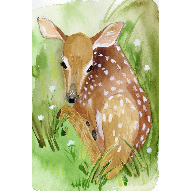 Baby Spring Animals I by Alicia Ludwig - Wrapped Canvas Painting, 122 cm H x 81 cm W, Black Floater Framed