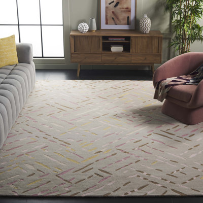 Tapis taupe / rose Metro 252