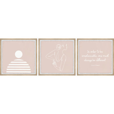 Always Be Different - 3 Piece Single Picture Frame Painting Set