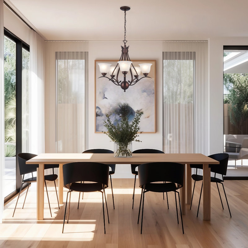 Baronne 5 - Light Dimmable Classic / Traditional Chandelier, Rubbed Oil Bronze