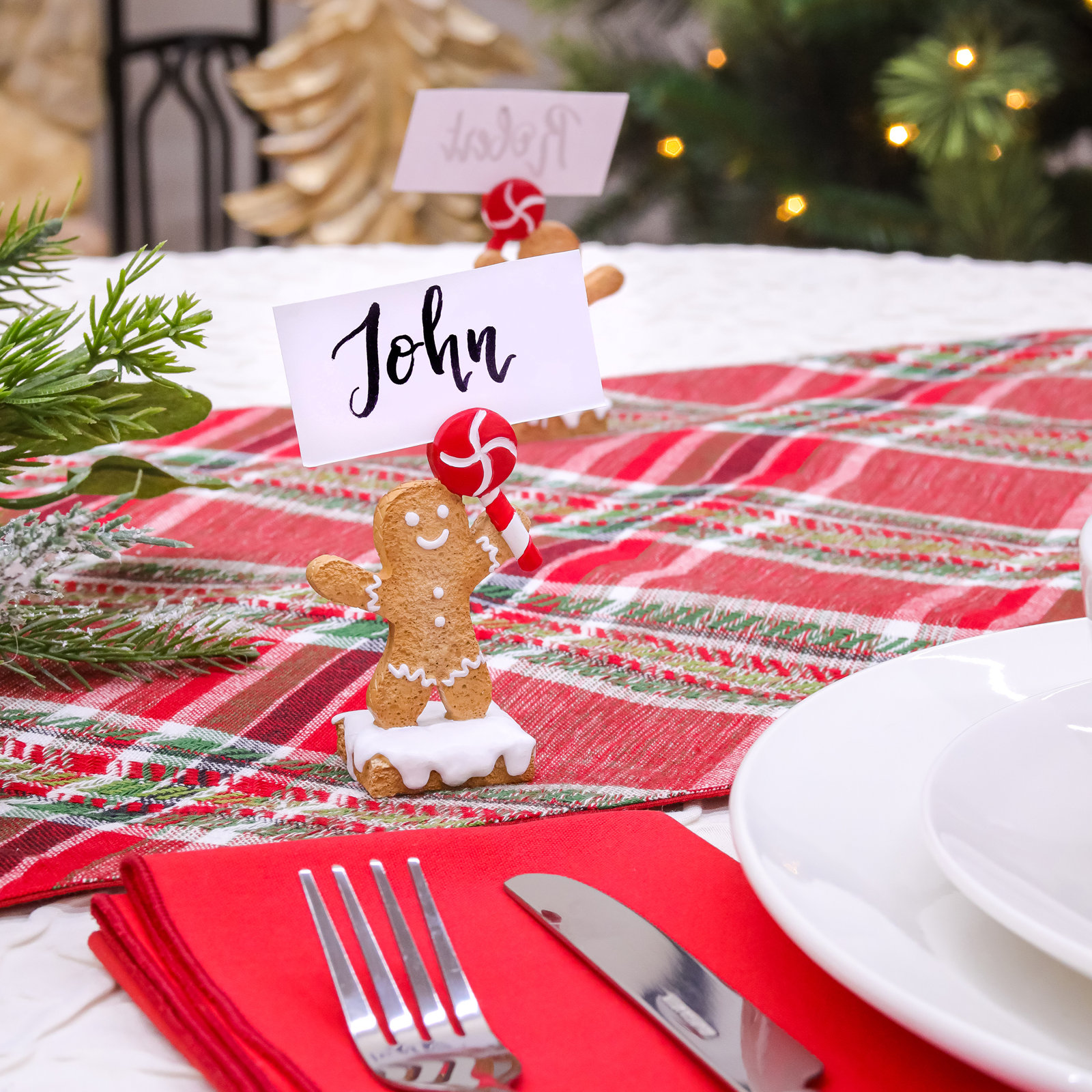 Four Piece Gingerbread Cookie Card Holders