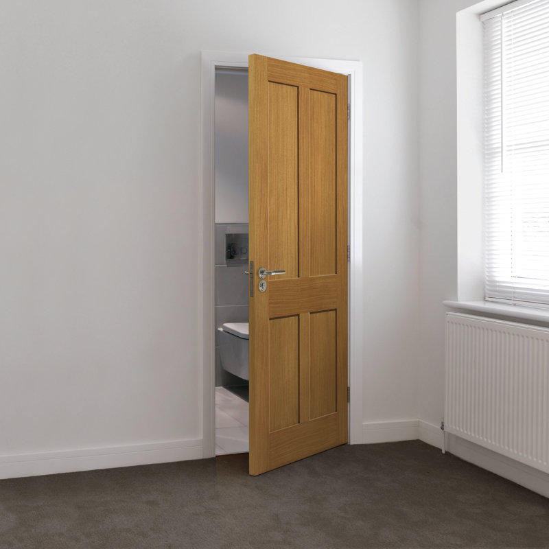 Rushmore Solid Oak Fire Door Unfinished, 198.1cm H x 68.6cm W x 4.4cm D