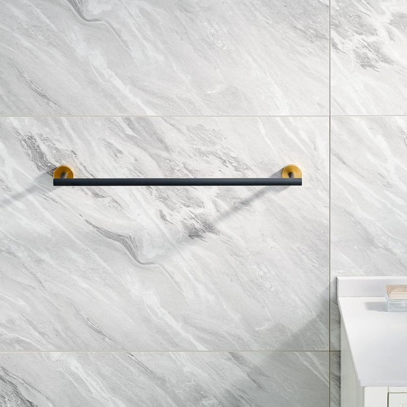 Barre à serviettes en acier inoxydable - Support mural antirouille pour salle de bain / cuisine, Noir mat