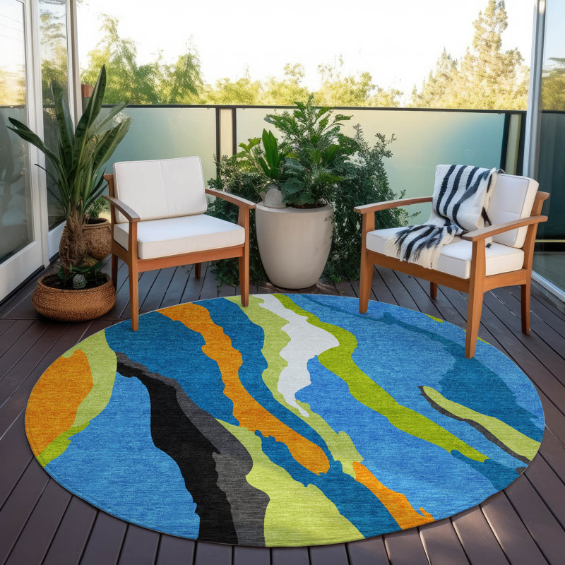 Tapis intérieur / extérieur lavable Petala , 8 pi x 8 pi