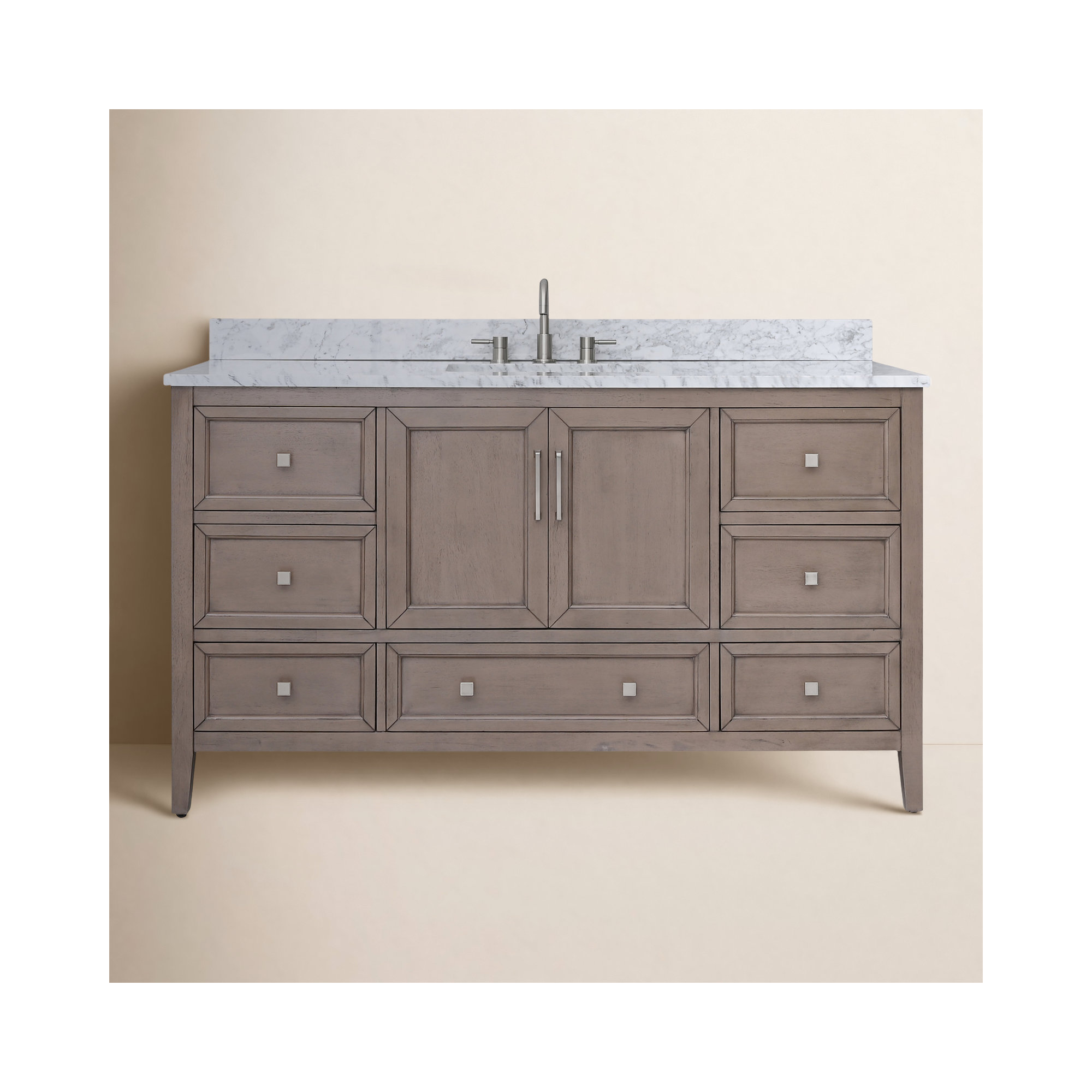Murrieta 61'' Single Bathroom Vanity, Gray Oak