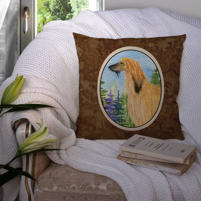 Afghan Hound Outdoor Reversible Throw Pillow