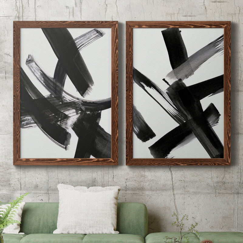 «Black Magic I», peinture sur toile 2 pièces, H 24 po x l 20 po x P 1 po, Érable encadré