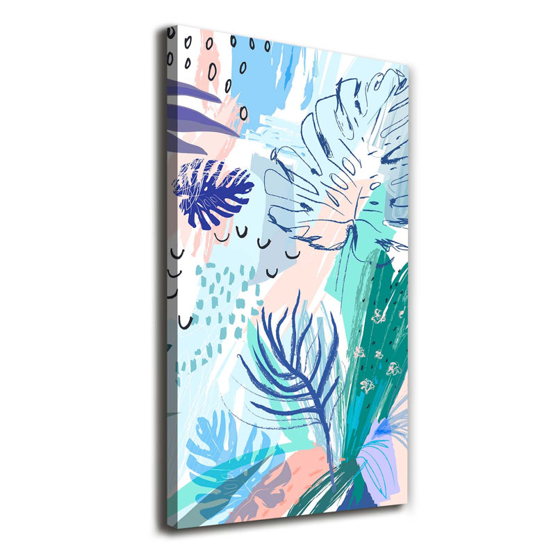 Tropical Leaves - Wrapped Canvas Print, 140cm H x 70cm W