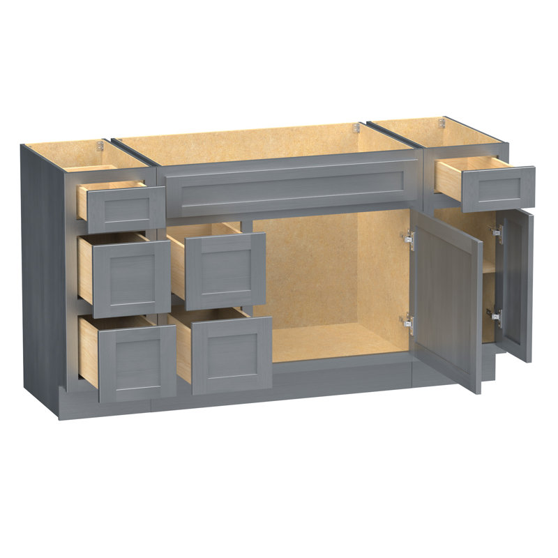 Base de meuble-lavabo simple 60 po seulement, Argent