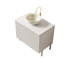 Meuble-lavabo de salle de bain 30 po avec lavabo, meuble-lavabo autoportant avec 2 portes TURIO, cuve en céramique blanche avec motif en pierre et plateau en marbre artificiel blanc de Carrare, sans robinet, couleur blanche
