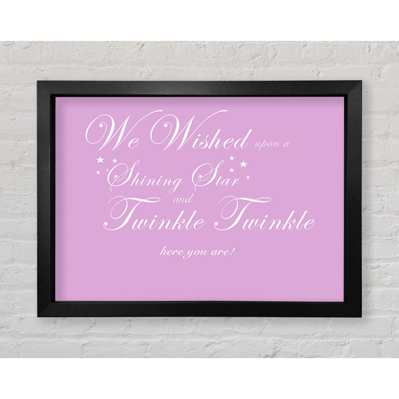 We Wished Upon A Shining Star Pink - Single Picture Frame Print, 59.7cm H x 84.1cm W