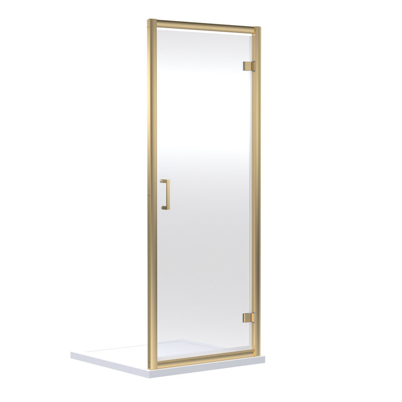 Bayswater 900mm Brushed Brass Hinged Shower Door