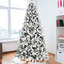 Arbre de Noël 7,5 pi floqué avec 400 lumières DEL colorées avec boule G45, arbre réaliste articulé en PE + PVC + aiguille dure avec fil mémoire, 10 modes d'éclairage, interrupteur au pied et support en métal stable-775609789