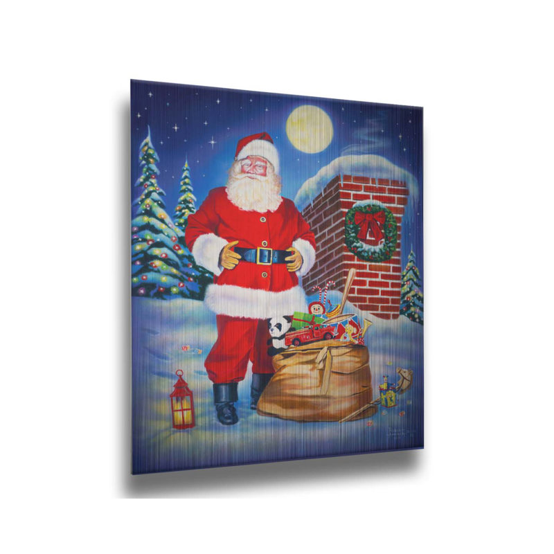 Clair de lune St. Nick par Robert Andrea, Métal, Pas de tapis, H 30 po x l 24 po x P 1 po