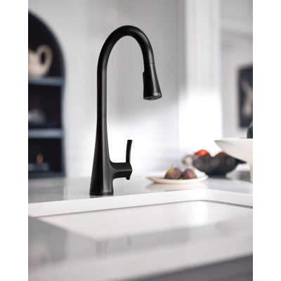 Sinema Pull Down Touchless Single Handle Kitchen Faucet with Voice Control, Motion Sense and With Accessories