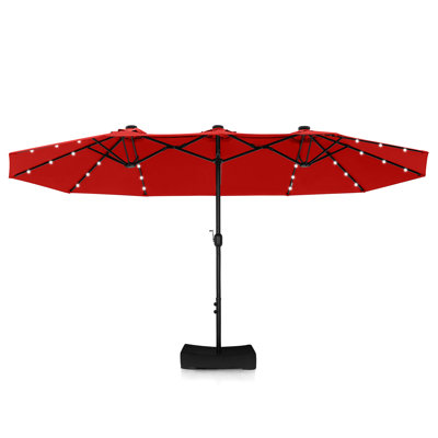 Parasol de marché rectangulaire avec base Yuliana 180 po x 108 po