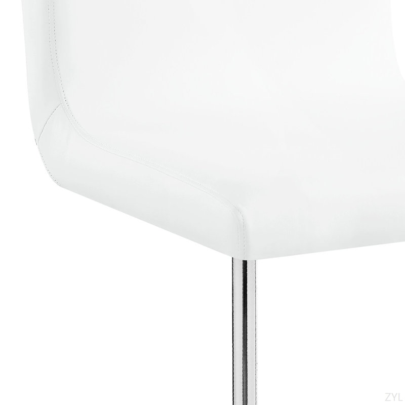 Ensemble de 2 chaises d'appoint en cuir synthétique blanc et finition chromée