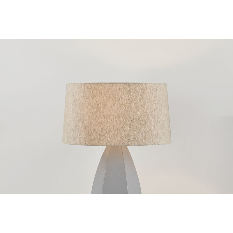 Colwyn Table Lamp in Aged Brass and Ceramic Dove White, Cream, Cream