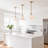 Scalloped Fabric Shade Brass Finish Pendant Light