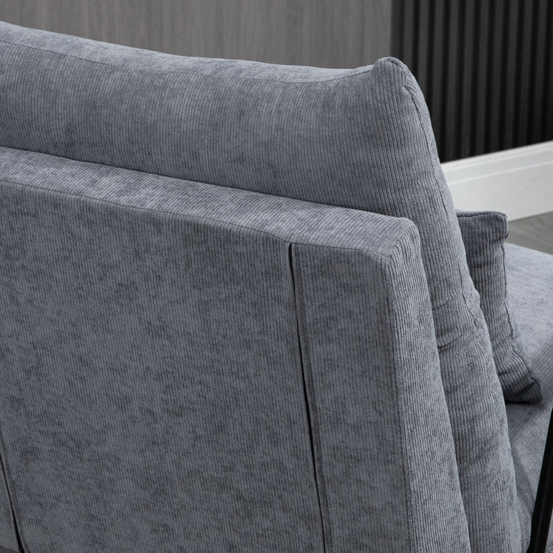 Fauteuil d'appoint inclinable avec repose-pieds Aneshia, Gris clair