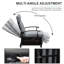 Fauteuil inclinable d'extérieur avec inclinaison de 150 degrés, coussins amovibles de 6,8 po, table d'appoint et fauteuil inclinable ergonomique pour le patio, inclinable, anti-éclaboussures