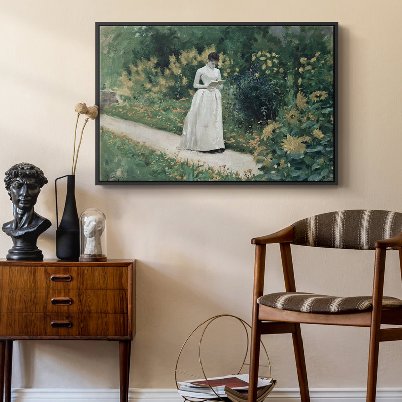 Botanique rétro - LVII, Toile avec cadre flottant noir, H 27 po x l 41 po x P 2 po