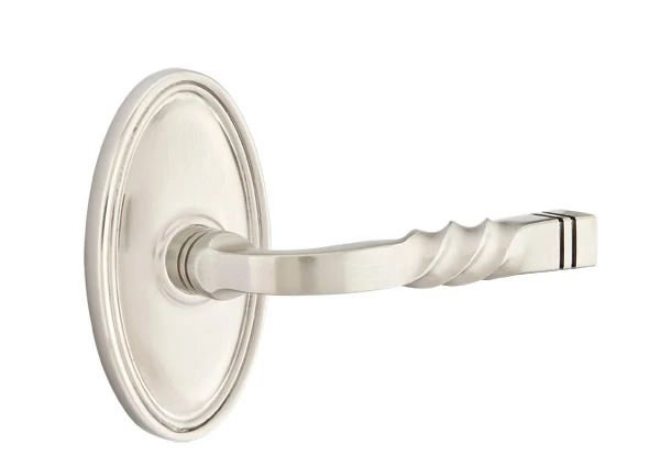 Privacy Door Lever, Left, Satin Nickel