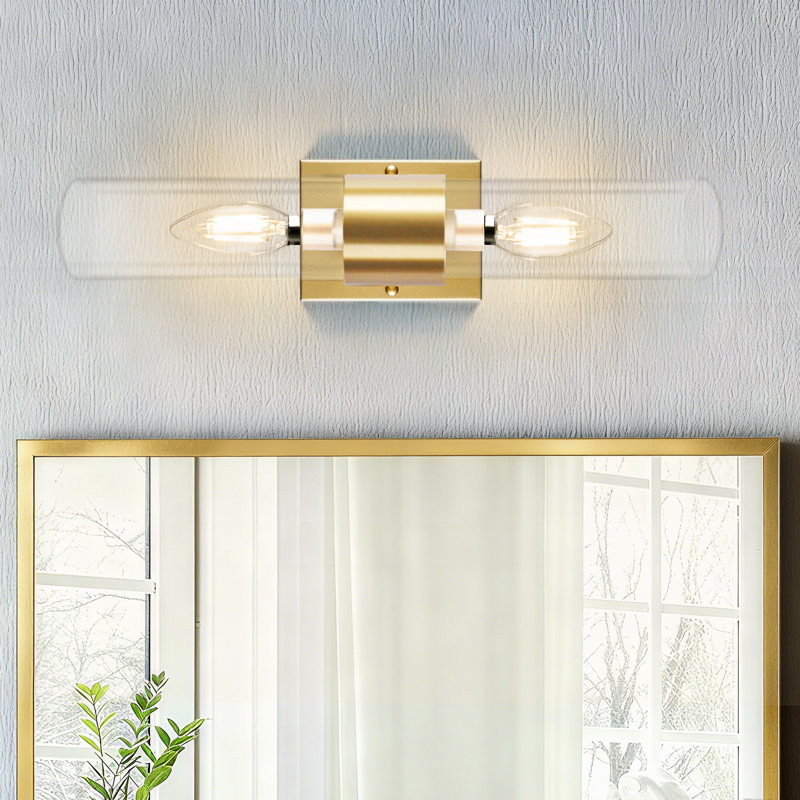 Hasiba 1-Light Metal Wall Sconces Modern Wall Lights for Bedroom Bathroom Light Fixtures, Gold