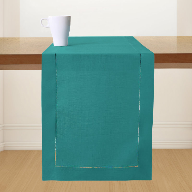 Chemin de table 100% lin D'Okok Homes, Bleu sarcelle, L 60 po x P 14 po