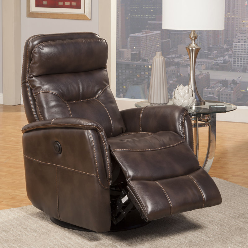 Fauteuil inclinable et oscillant Akeelah, Similicuir truffe