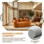 Causeuse courbée orange élégante - Canapé ultra-moelleux en chenille 30D pour coins confortables et petits espaces, L 65 po, aucun assemblage requis-2012021860