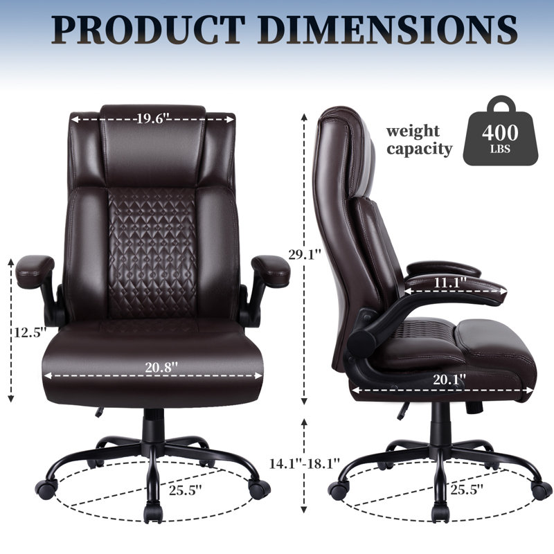 Fauteuil de direction Big and Tall, Brun