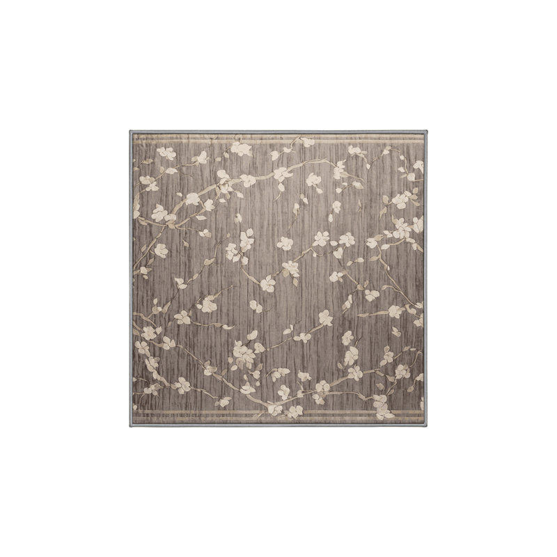 Tapis gris lavable à la machine, Carré 4 pi