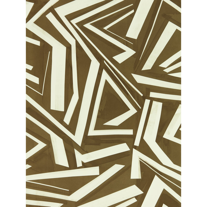 Transverse Geometric Wallpaper Roll, Bronze