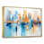Toile avec cadre flottant or